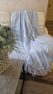 Покривало піке натуральне бавовняне євро 200х240см блакитний 3042288373 фото