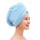 Рушник-тюрбан чалма на голову для волосся з мікрофібра Hair Wrap блакитна 1576713118 фото