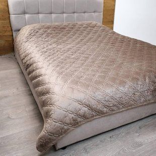 Велюрове покривало коричневе  ромб 210x220см 2904412564 фото